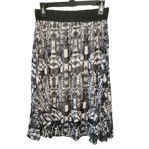 LuLaRoe | Black and White Geometric Midi Skirt Small - Picture 1 of 8